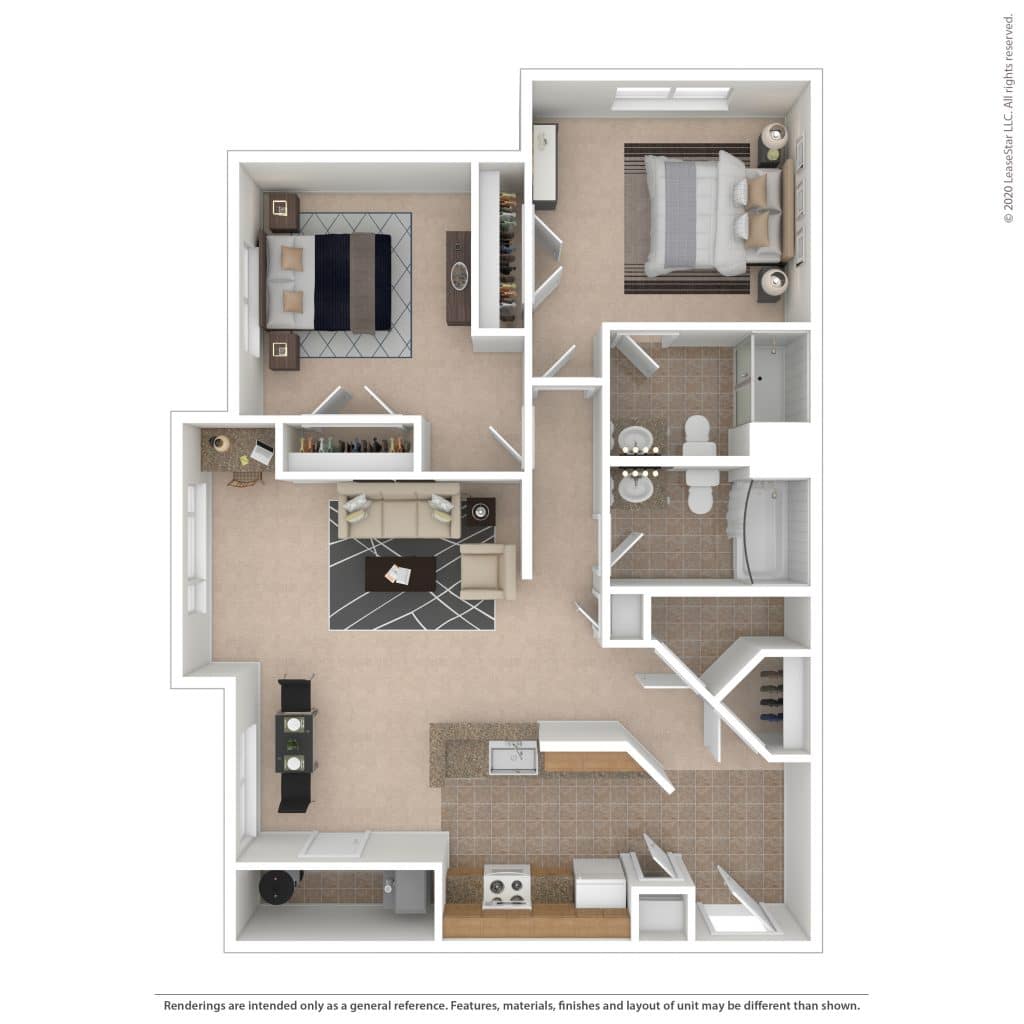 Adler 2 Bedroom | 2 Bath 1022 sq ft - $ Call For Pricing