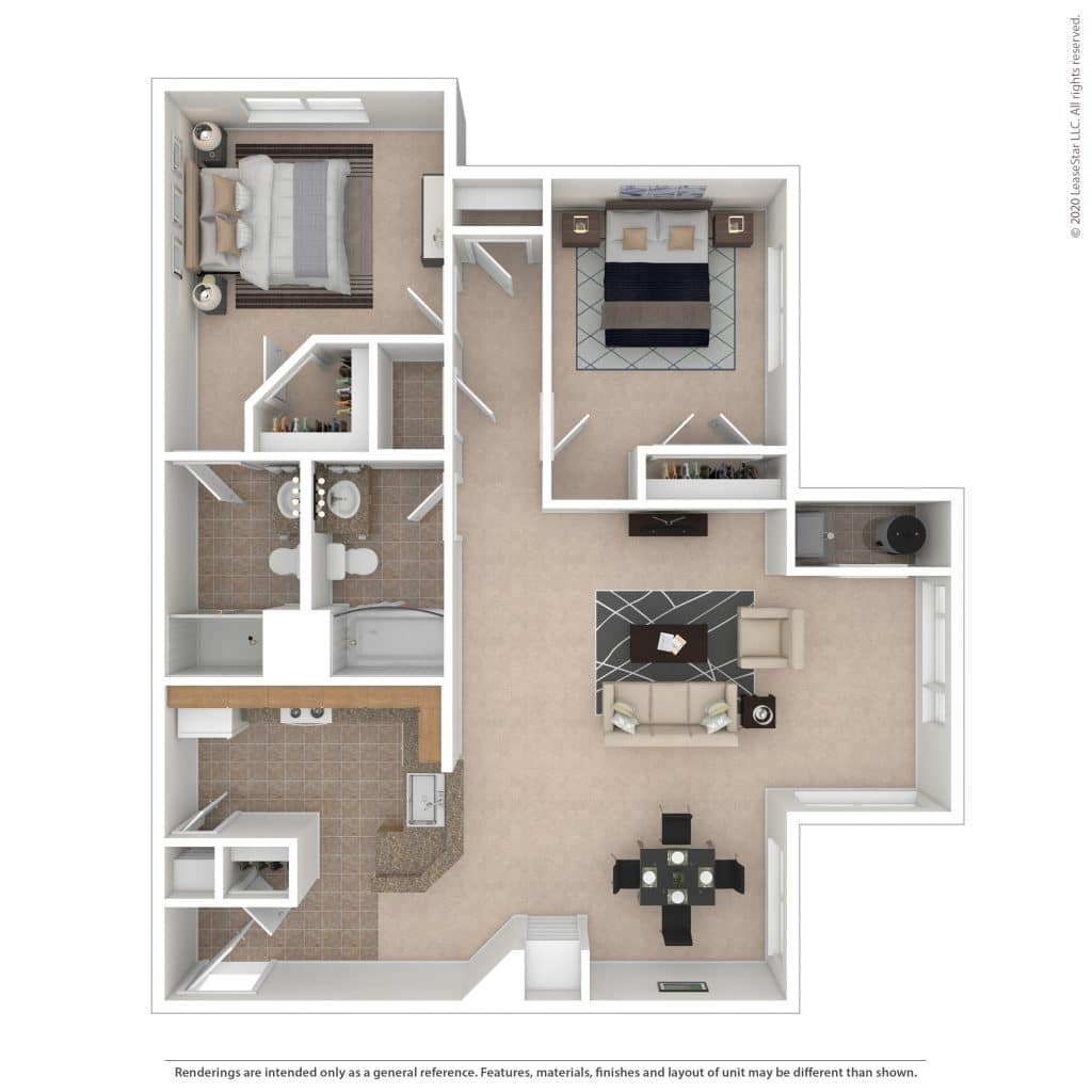 Willow 2 Bedroom | 2 Bath 1114 sq ft - $ Call For Pricing