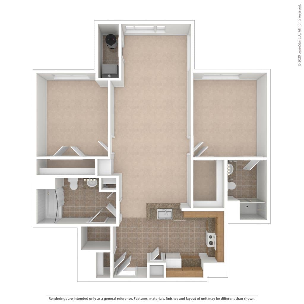 Maple 2 Bedroom | 2 Bath 1018 sq ft - $ Call For Pricing